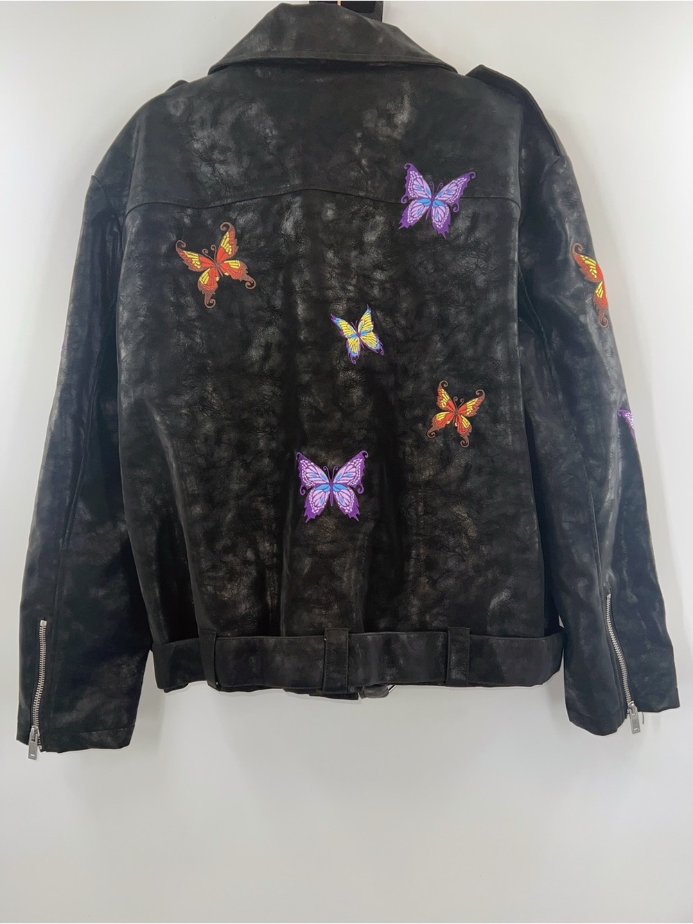 Delia*s by Dolls Kill NWT Days Flutter By Embroidered Moto Jacket size XXL - Picture 2 of 6